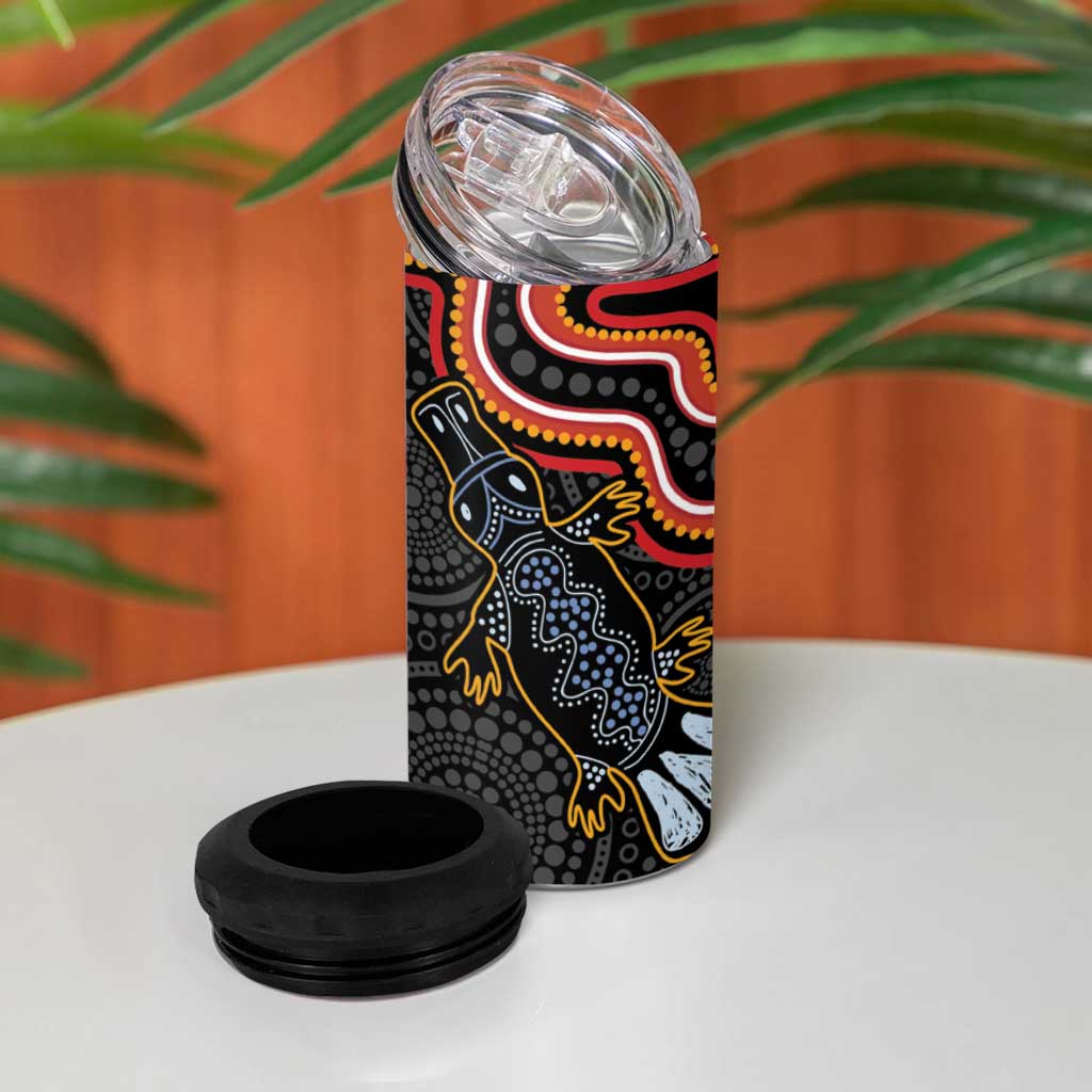 Indigenous Platypus Australia 4 in 1 Can Cooler Tumbler Australian Aboriginal Art Proud