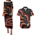 Indigenous Platypus Australia Couples Matching Puletasi and Hawaiian Shirt Australian Aboriginal Art Proud