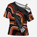 Indigenous Platypus Australia Cross Shoulder Shirt Australian Aboriginal Art Proud
