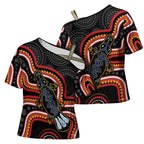 Indigenous Platypus Australia Cross Shoulder Shirt Australian Aboriginal Art Proud