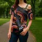 Indigenous Platypus Australia Cross Shoulder Shirt Australian Aboriginal Art Proud