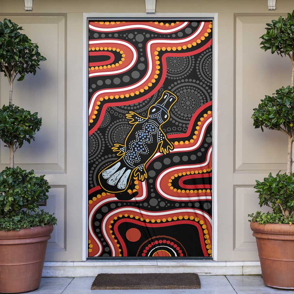Indigenous Platypus Australia Door Cover Australian Aboriginal Art Proud