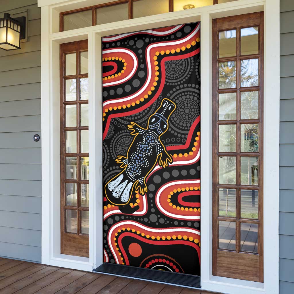 Indigenous Platypus Australia Door Cover Australian Aboriginal Art Proud