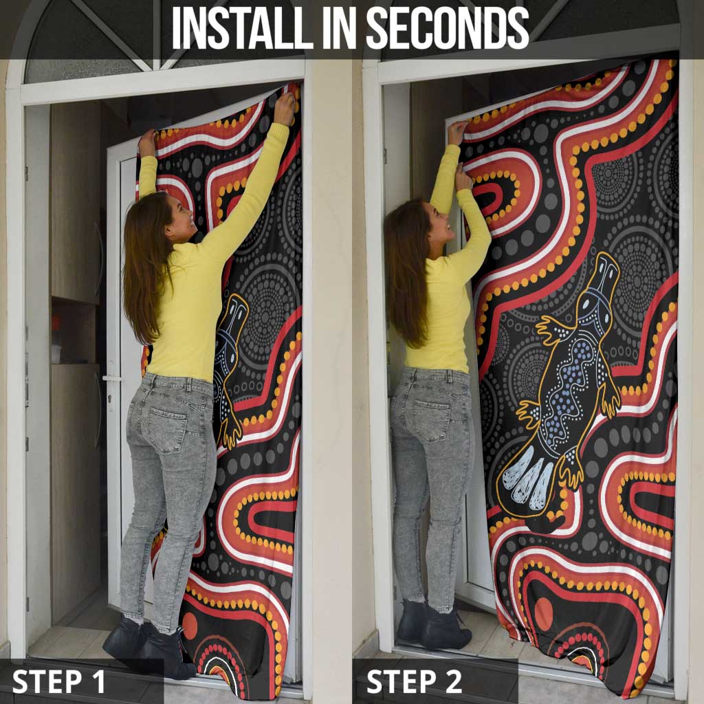 Indigenous Platypus Australia Door Cover Australian Aboriginal Art Proud