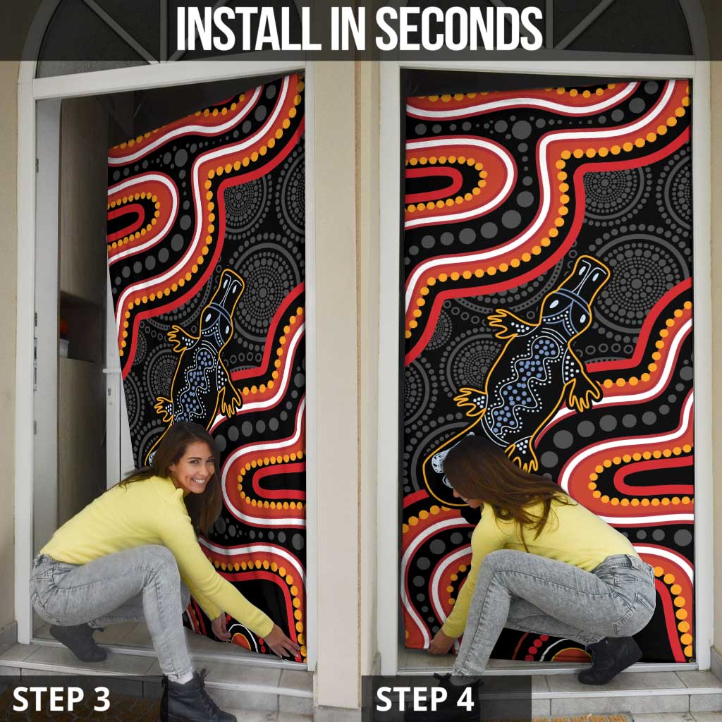 Indigenous Platypus Australia Door Cover Australian Aboriginal Art Proud