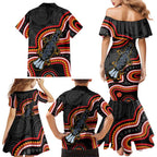 Indigenous Platypus Australia Family Matching Mermaid Dress and Hawaiian Shirt Australian Aboriginal Art Proud