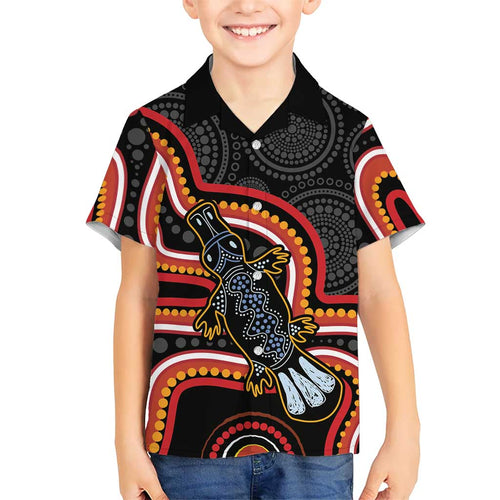 Indigenous Platypus Australia Family Matching Mermaid Dress and Hawaiian Shirt Australian Aboriginal Art Proud