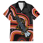 Indigenous Platypus Australia Family Matching Off The Shoulder Long Sleeve Dress and Hawaiian Shirt Australian Aboriginal Art Proud