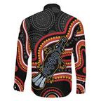 Indigenous Platypus Australia Family Matching Off The Shoulder Long Sleeve Dress and Hawaiian Shirt Australian Aboriginal Art Proud