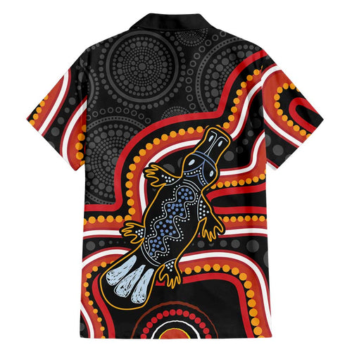 Indigenous Platypus Australia Family Matching Off Shoulder Maxi Dress and Hawaiian Shirt Australian Aboriginal Art Proud