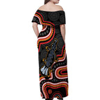 Indigenous Platypus Australia Family Matching Off Shoulder Maxi Dress and Hawaiian Shirt Australian Aboriginal Art Proud