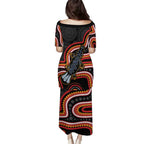 Indigenous Platypus Australia Family Matching Puletasi and Hawaiian Shirt Australian Aboriginal Art Proud