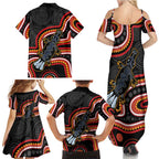 Indigenous Platypus Australia Family Matching Summer Maxi Dress and Hawaiian Shirt Australian Aboriginal Art Proud