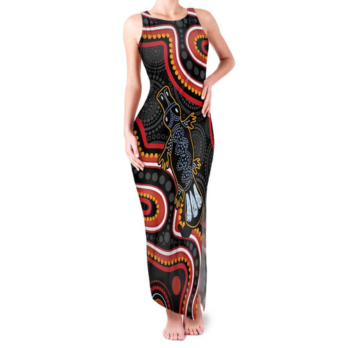 Indigenous Platypus Australia Family Matching Tank Maxi Dress and Hawaiian Shirt Australian Aboriginal Art Proud