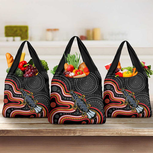 Indigenous Platypus Australia Grocery Bag Australian Aboriginal Art Proud
