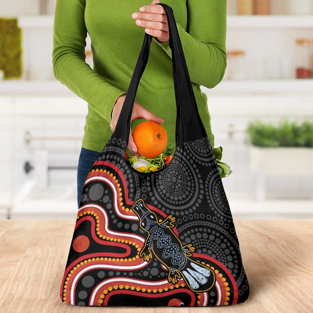 Indigenous Platypus Australia Grocery Bag Australian Aboriginal Art Proud