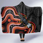 Indigenous Platypus Australia Hooded Blanket Australian Aboriginal Art Proud