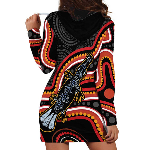 Indigenous Platypus Australia Hoodie Dress Australian Aboriginal Art Proud