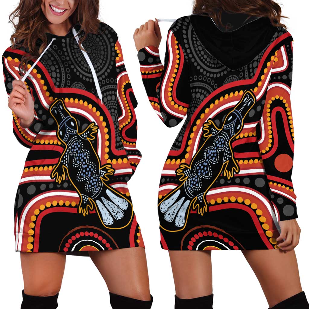 Indigenous Platypus Australia Hoodie Dress Australian Aboriginal Art Proud