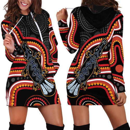 Indigenous Platypus Australia Hoodie Dress Australian Aboriginal Art Proud