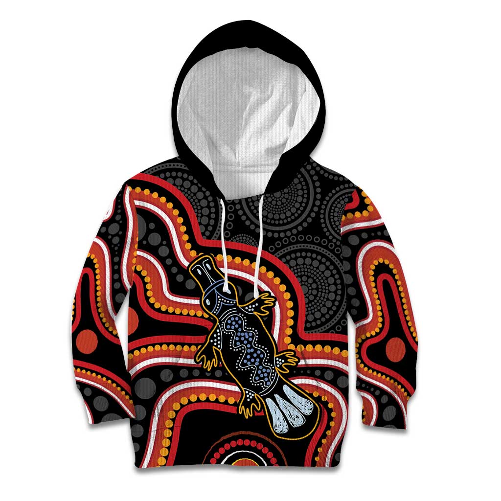 Indigenous Platypus Australia Kid Hoodie Australian Aboriginal Art Proud