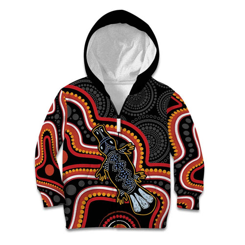 Indigenous Platypus Australia Kid Hoodie Australian Aboriginal Art Proud