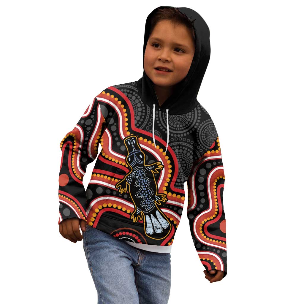 Indigenous Platypus Australia Kid Hoodie Australian Aboriginal Art Proud