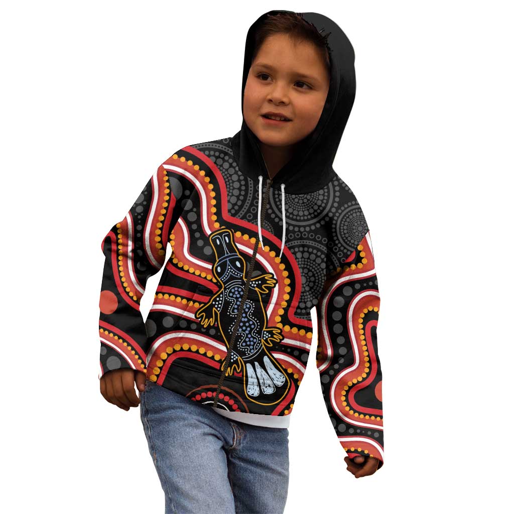 Indigenous Platypus Australia Kid Hoodie Australian Aboriginal Art Proud
