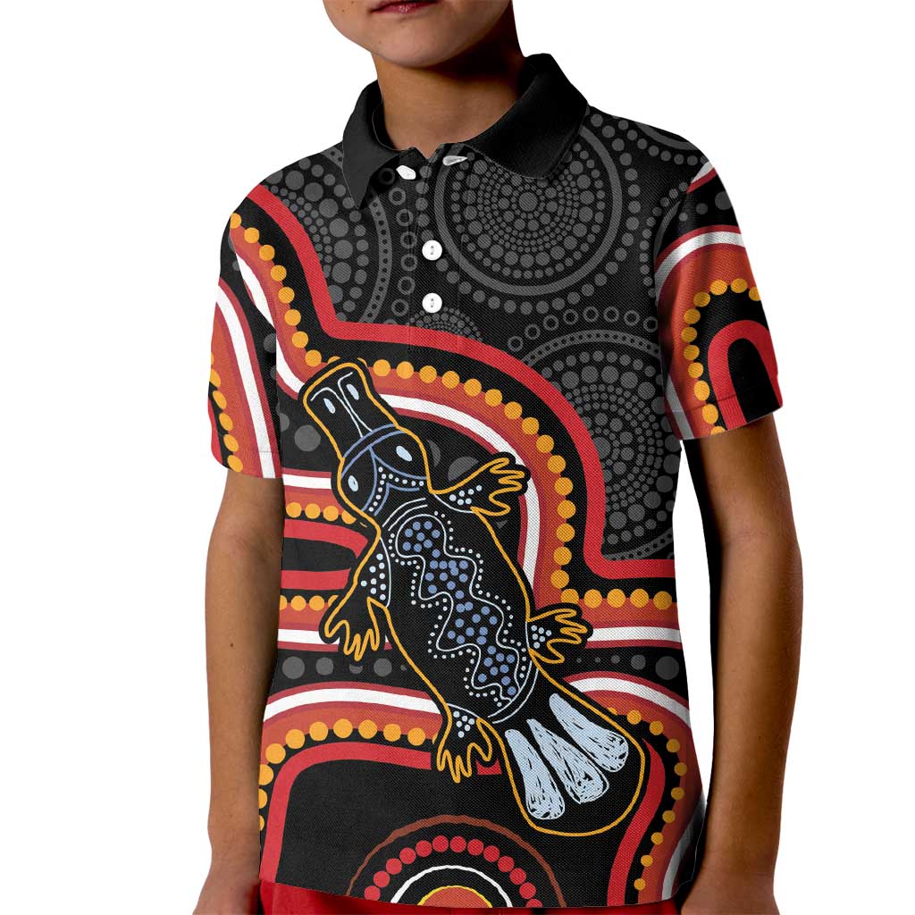 Indigenous Platypus Australia Kid Polo Shirt Australian Aboriginal Art Proud