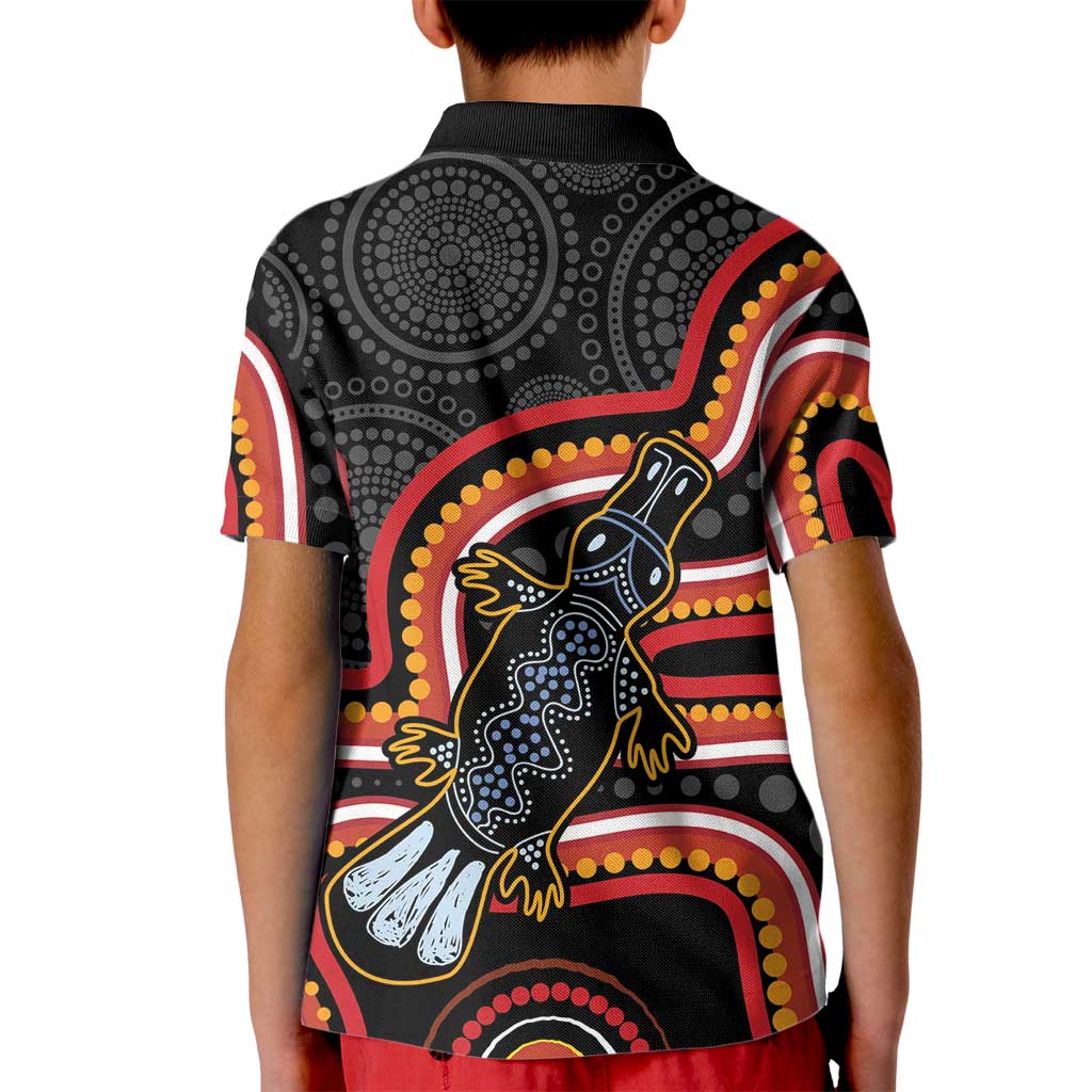 Indigenous Platypus Australia Kid Polo Shirt Australian Aboriginal Art Proud