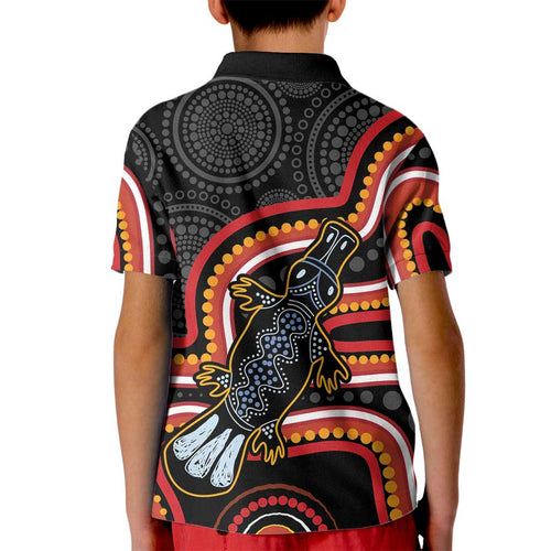 Indigenous Platypus Australia Kid Polo Shirt Australian Aboriginal Art Proud