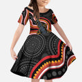 Indigenous Platypus Australia Kid Short Sleeve Dress Australian Aboriginal Art Proud