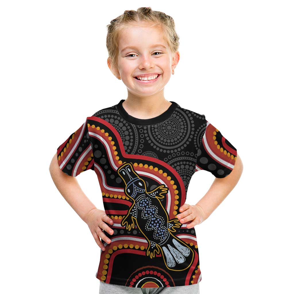 Indigenous Platypus Australia Kid T Shirt Australian Aboriginal Art Proud