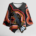 Indigenous Platypus Australia Kimono Sleeve Blouse Australian Aboriginal Art Proud