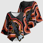 Indigenous Platypus Australia Kimono Sleeve Blouse Australian Aboriginal Art Proud