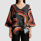 Indigenous Platypus Australia Kimono Sleeve Blouse Australian Aboriginal Art Proud