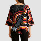 Indigenous Platypus Australia Kimono Sleeve Blouse Australian Aboriginal Art Proud