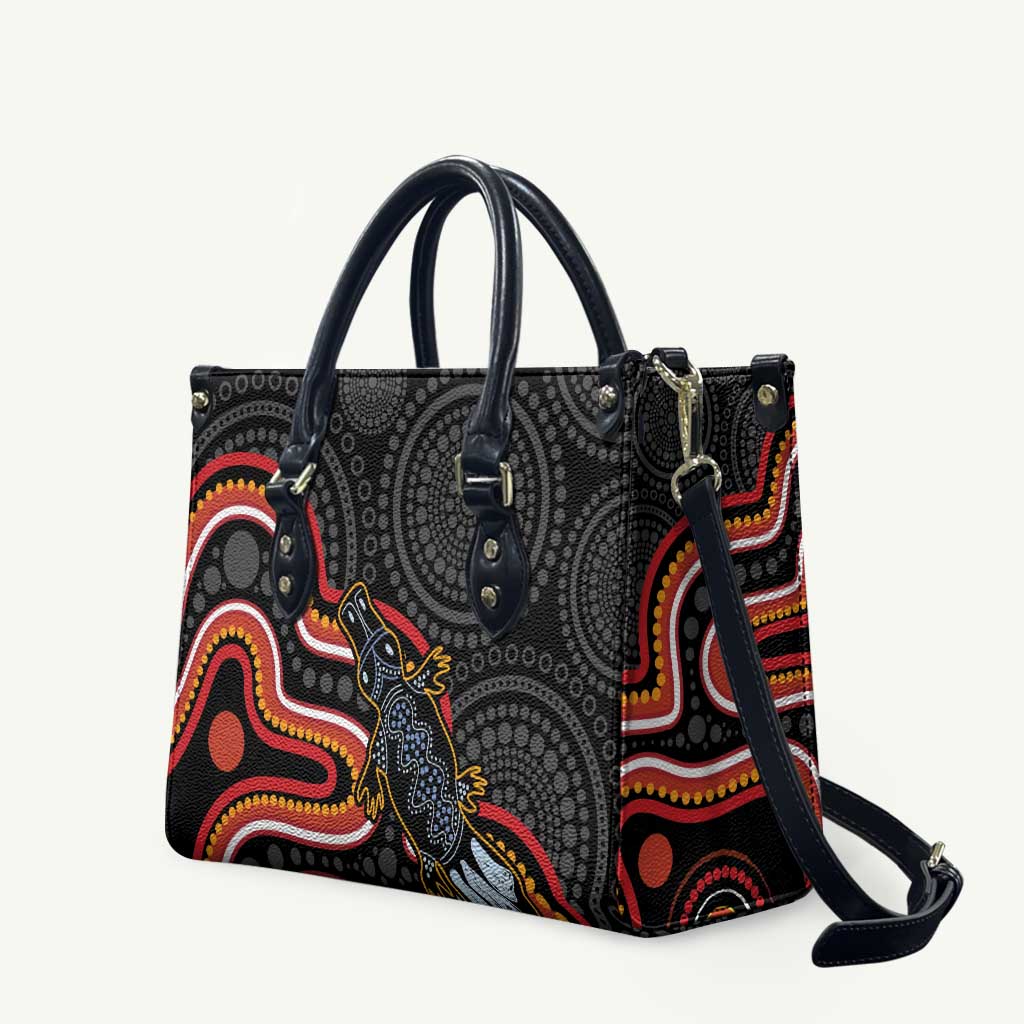 Indigenous Platypus Australia Leather Bag Australian Aboriginal Art Proud