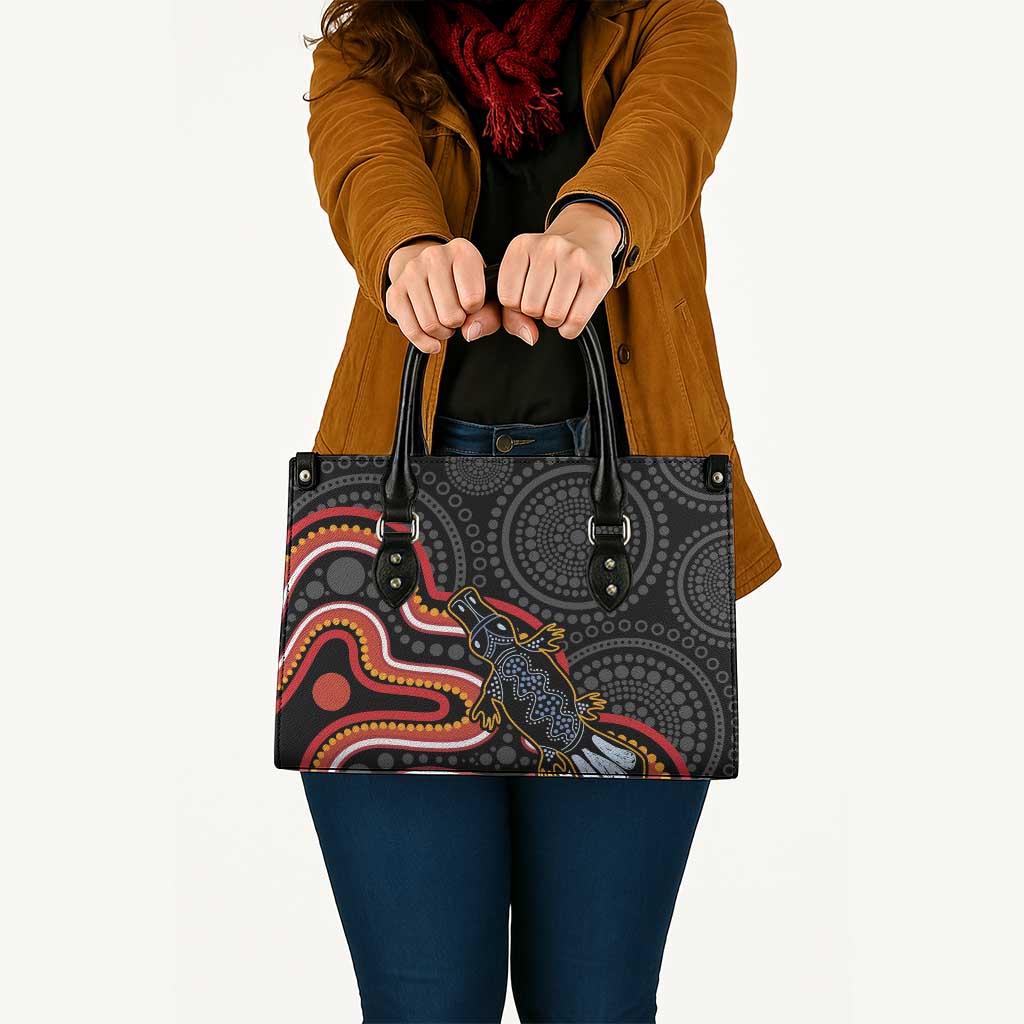 Indigenous Platypus Australia Leather Bag Australian Aboriginal Art Proud