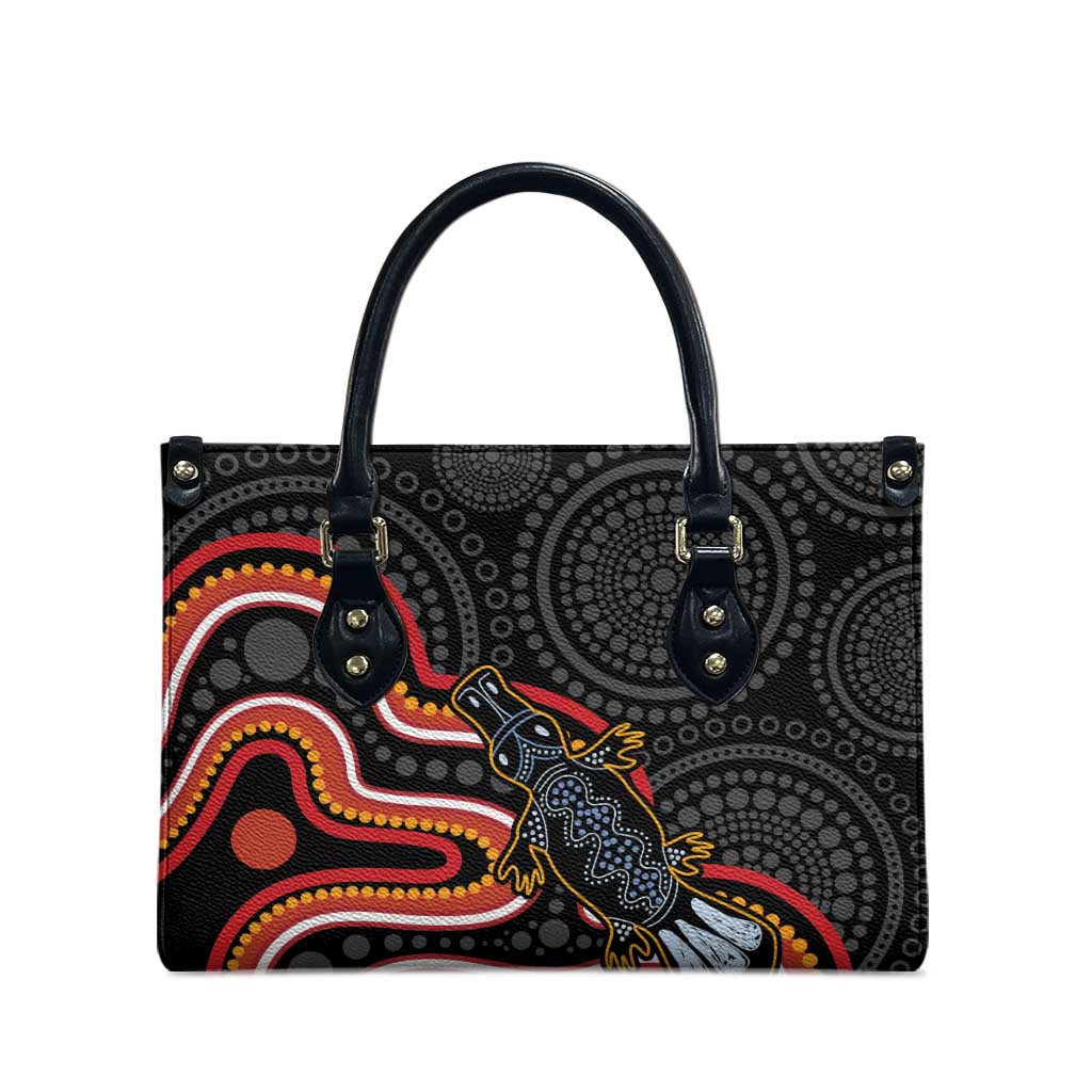Indigenous Platypus Australia Leather Bag Australian Aboriginal Art Proud
