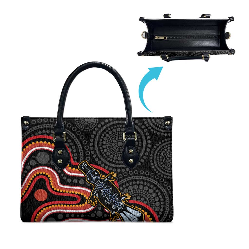 Indigenous Platypus Australia Leather Bag Australian Aboriginal Art Proud