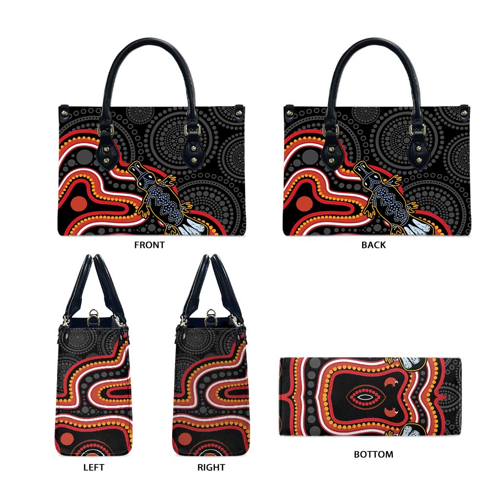 Indigenous Platypus Australia Leather Bag Australian Aboriginal Art Proud