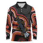 Indigenous Platypus Australia Long Sleeve Polo Shirt Australian Aboriginal Art Proud