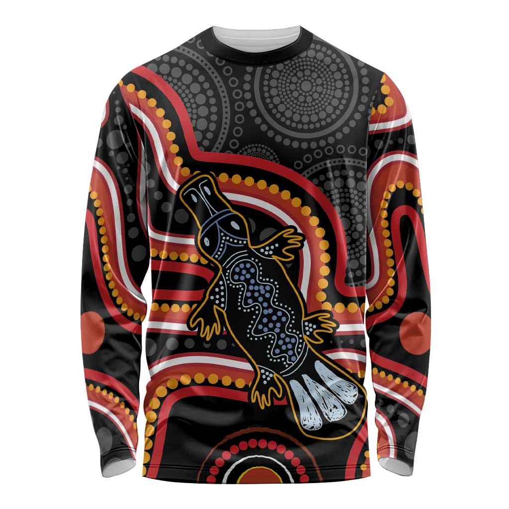 Indigenous Platypus Australia Long Sleeve Shirt Australian Aboriginal Art Proud
