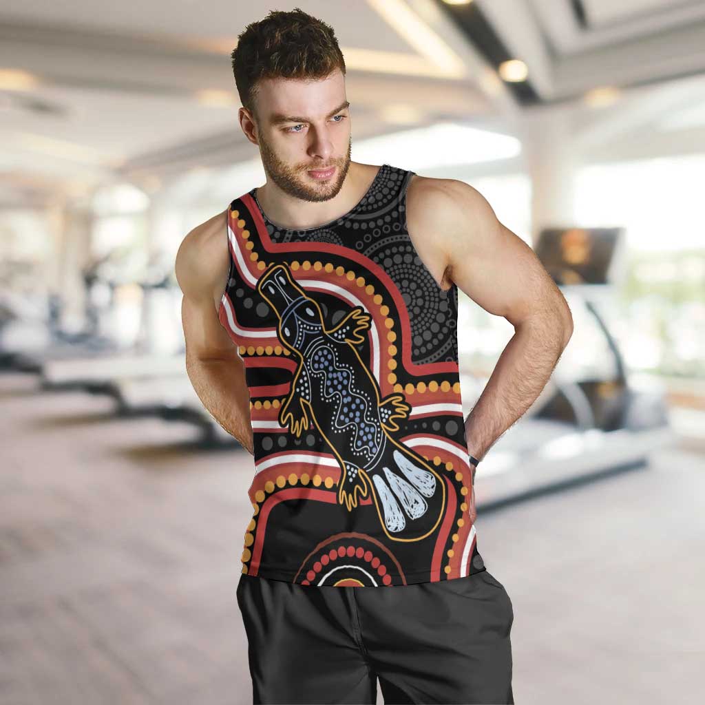 Indigenous Platypus Australia Men Tank Top Australian Aboriginal Art Proud