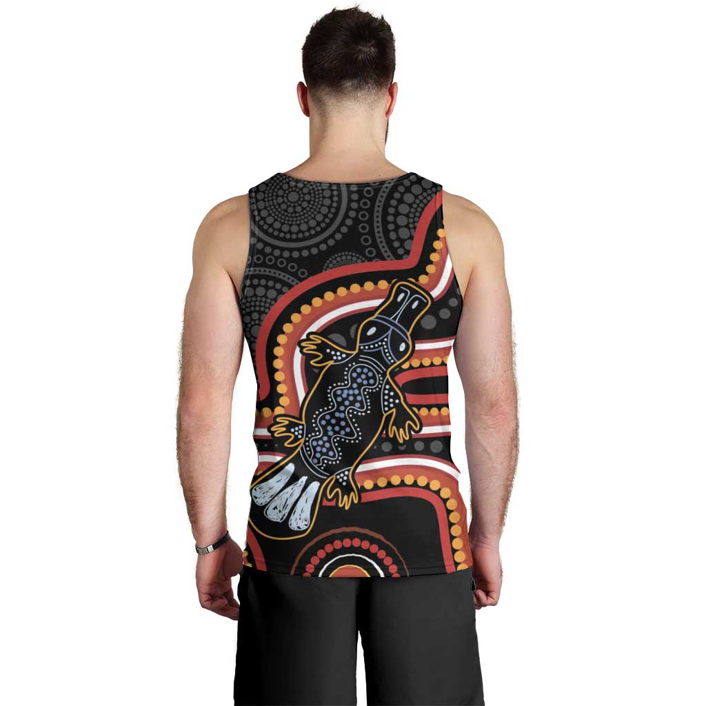 Indigenous Platypus Australia Men Tank Top Australian Aboriginal Art Proud