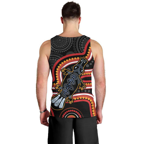 Indigenous Platypus Australia Men Tank Top Australian Aboriginal Art Proud