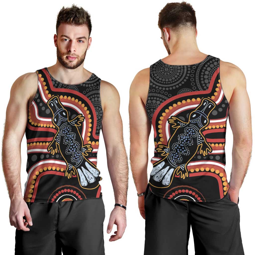 Indigenous Platypus Australia Men Tank Top Australian Aboriginal Art Proud