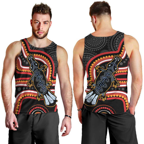 Indigenous Platypus Australia Men Tank Top Australian Aboriginal Art Proud
