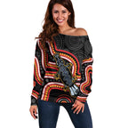 Indigenous Platypus Australia Off Shoulder Sweater Australian Aboriginal Art Proud
